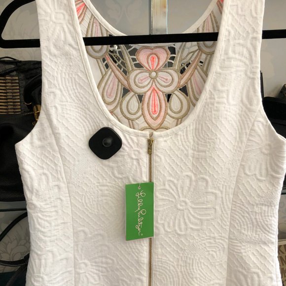 LILLY PULITZER White Floral Pique Logan Dress - Picture 6 of 8